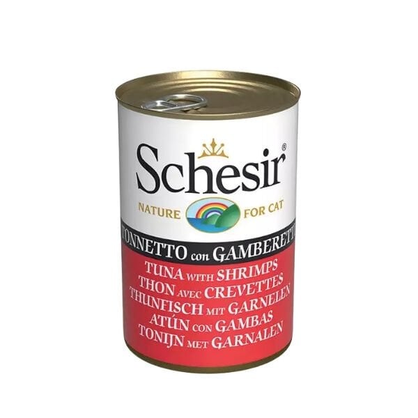 Schesir Jöle İçinde Ton Balık ve Karidesli Yetişkin Konserve Kedi Maması 1 Adet 140 Gr yaş konserve kedi maması