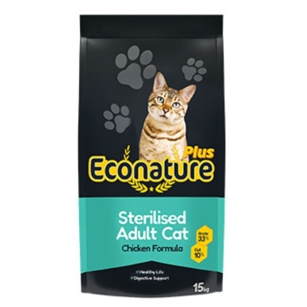 Econature Plus Tavuklu Kısırlaştırılmış Yetişkin Kedi Maması 15 Kg - Kuru Kedi Maması
