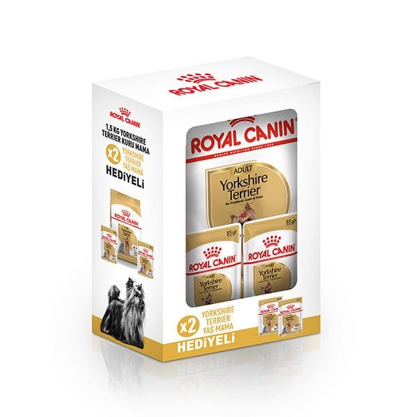 Royal Canin Yorkshire Terrier Adult Yetişkin Köpek Maması 1.5 Kg 2 Pouch Hediye - Kuru Köpek Maması