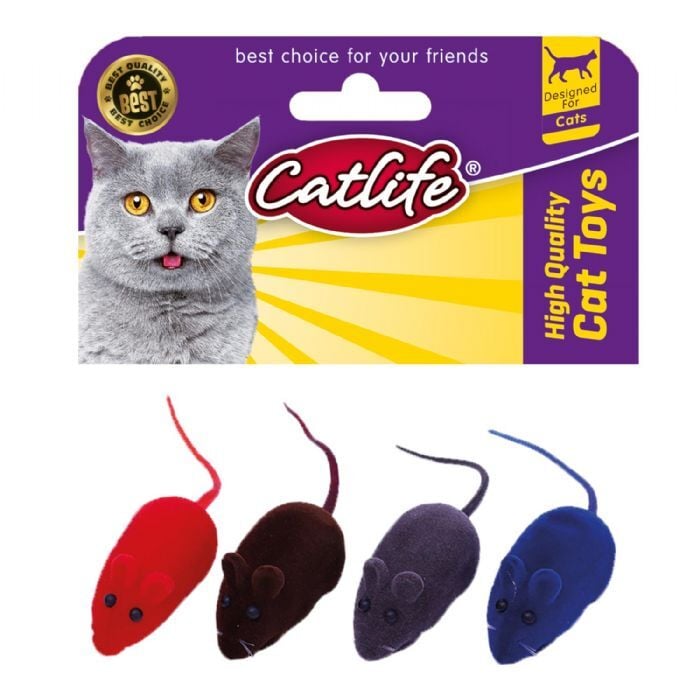 Catlife Fare Şeklinde Peluş Kedi Oyuncağı 4 Adet Renkli 2 Cm - Kedi Oyuncağı