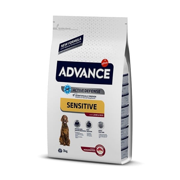 Advance Sensitive Kuzu Etli Hassas Yetişkin Köpek Maması 3 Kg - Kuru Köpek Maması