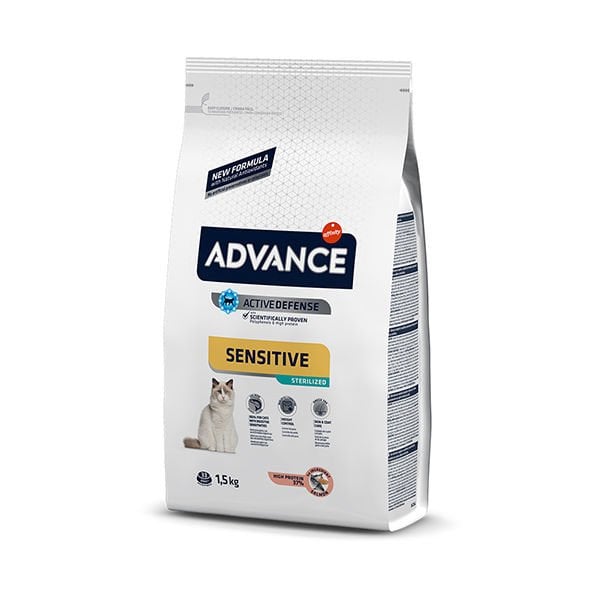 Advance Sensitive Somonlu Hassas Kısırlaştırılmış Kedi Maması 1.5 Kg - Kuru Kedi Maması