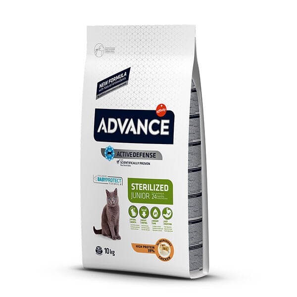 Advance Junior Sterilised Tavuklu Kısırlaştırılmış Genç Kedi Maması 10 Kg - Kuru Kedi Maması