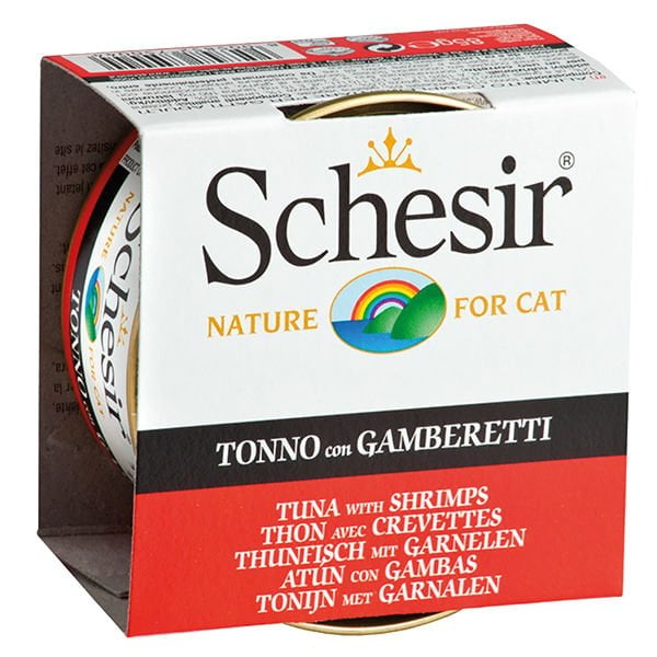 Schesir Ton Balıklı ve Karidesli Jöleli Konserve Kedi Maması 1 Adet 85 Gr yaş konserve kedi maması