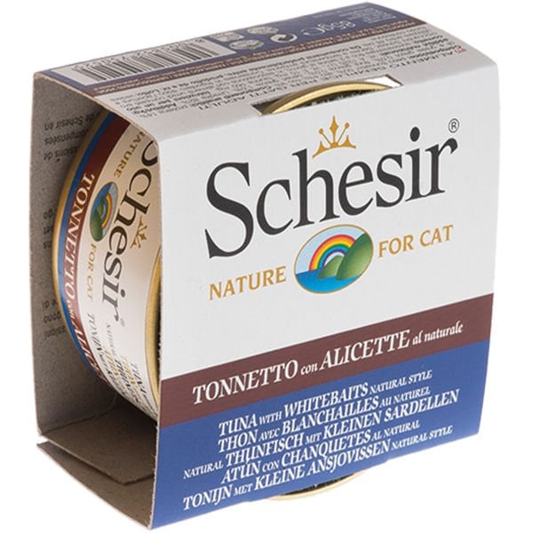 Schesir Ton Balıklı ve Ringa Balıklı Naturel Konserve Kedi Maması 1 Adet 85 Gr yaş konserve kedi maması