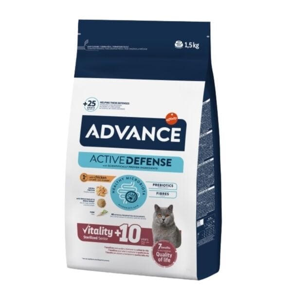 Advance Sterilised Senior +10 Yaş Kısırlaştırılmış Yaşlı Kedi Maması 1.5 Kg - Kuru Kedi Maması