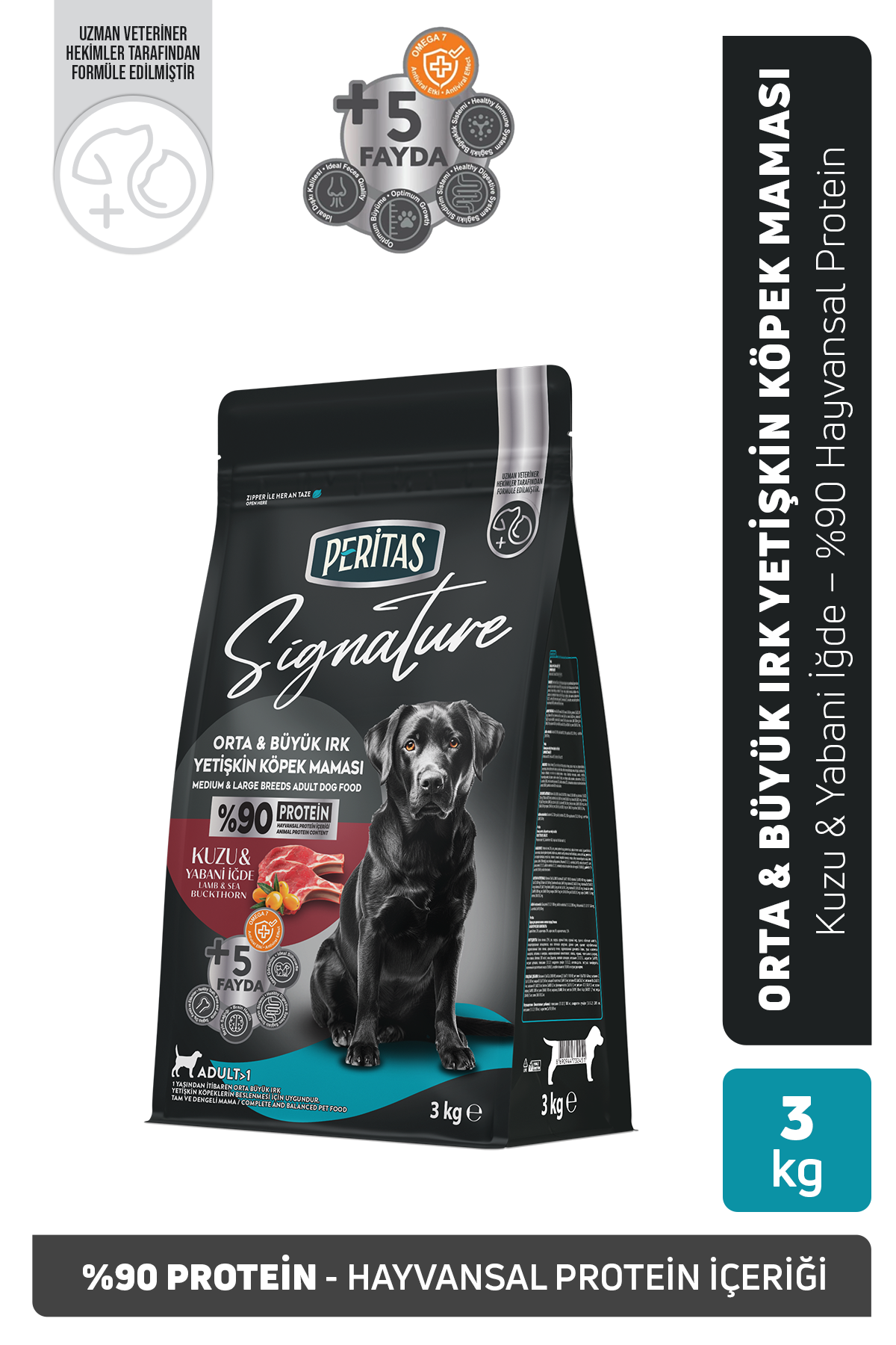 Signature Kuzulu Orta ve Büyük Irk Yetişkin Köpek Maması 3 Kg - Kuru Köpek Maması