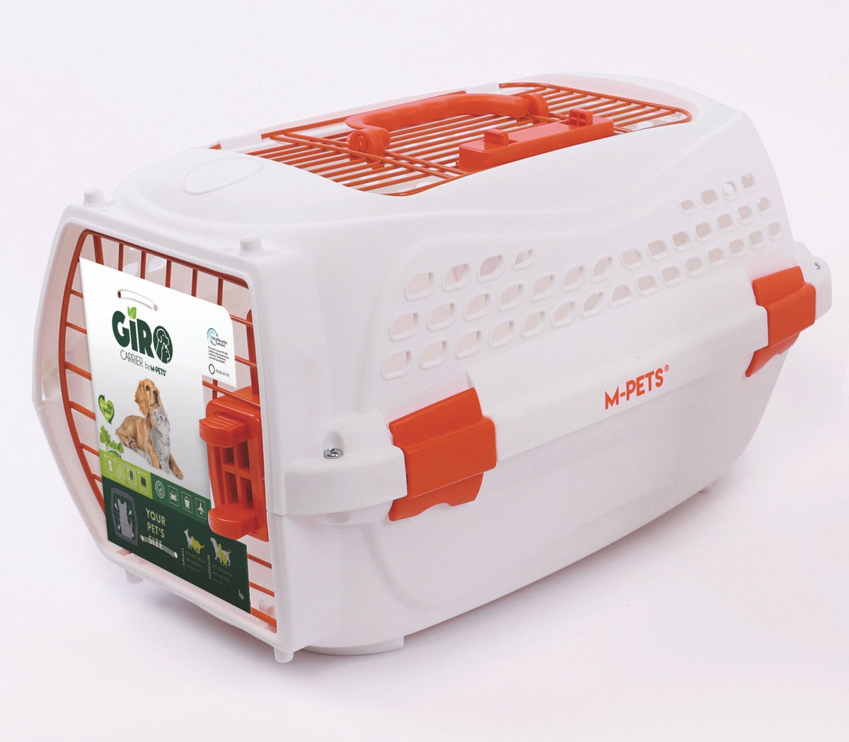 M-Pets Eco Giro Carrier Kedi ve Küçük Irk Köpek Taşıma Çantası 51.6x32.7x29.6 Cm Beyaz/Turuncu Small - Kedi Aksesuarı