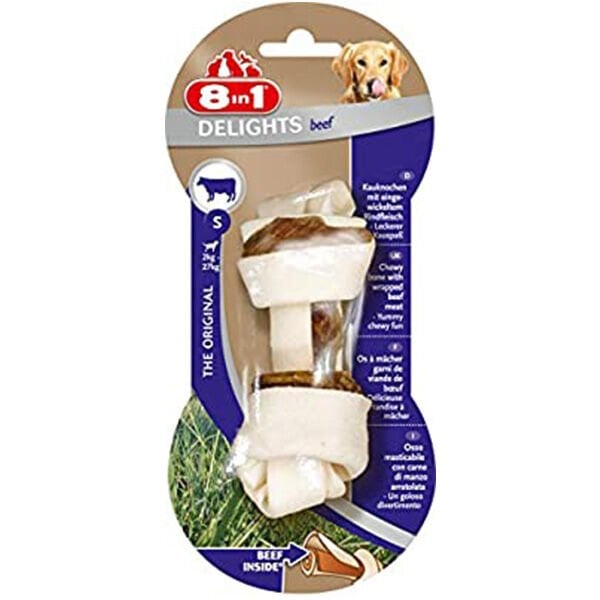 8in1 Delights Bones Biftekli Köpek Kemik Ödülü Small 35 Gr - Köpek Ödül Maması