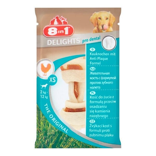 8in1 Delights Dental Köpek Kemik Ödülü 1 Adet Xsmall 12 Gr - Köpek Ödül Maması