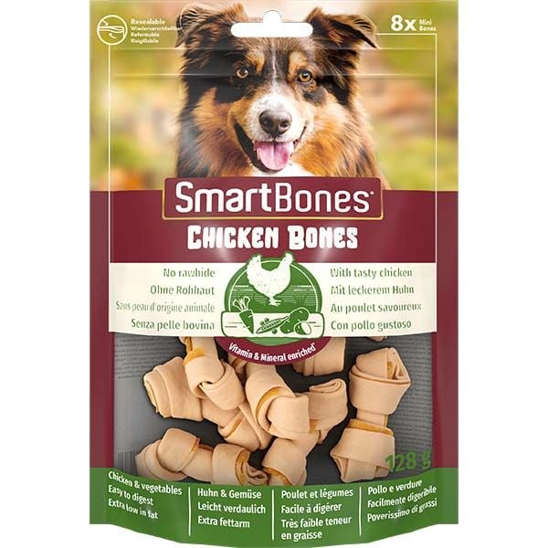Smart Bones Tavuklu Mini Düğüm Köpek Ödül Kemiği 8 Adet 128 Gr - Köpek Ödül Maması