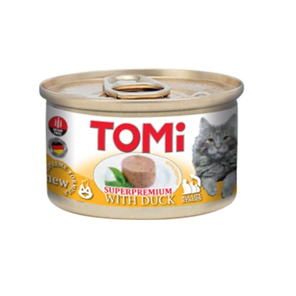 Tomi Kıyılmış Ördekli Tahılsız Yetişkin Konserve Kedi Maması 1 Adet 85 Gr yaş konserve kedi maması