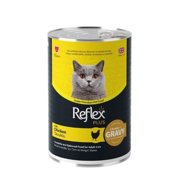 Reflex Plus Sos İçinde Tavuklu Yetişkin Konserve Kedi Maması 1 Adet 400 Gr yaş konserve kedi maması