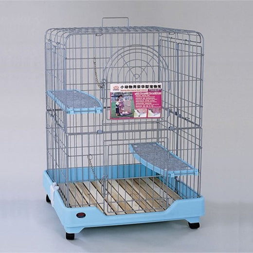 Dayang Rahat ve Geniş Metal Tavşan Kafesi Mavi 64x46.5x90.5 Cm