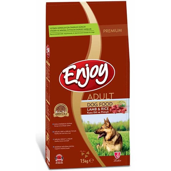 Enjoy Kuzulu ve Pirinçli Yetişkin Köpek Maması 15 Kg - Kuru Köpek Maması