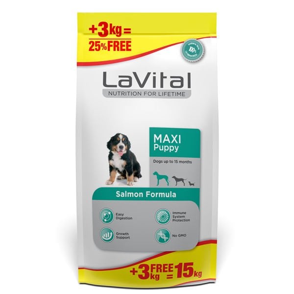 Lavital Büyük Irk Somonlu Yavru Köpek Maması 15 Kg - Kuru Köpek Maması