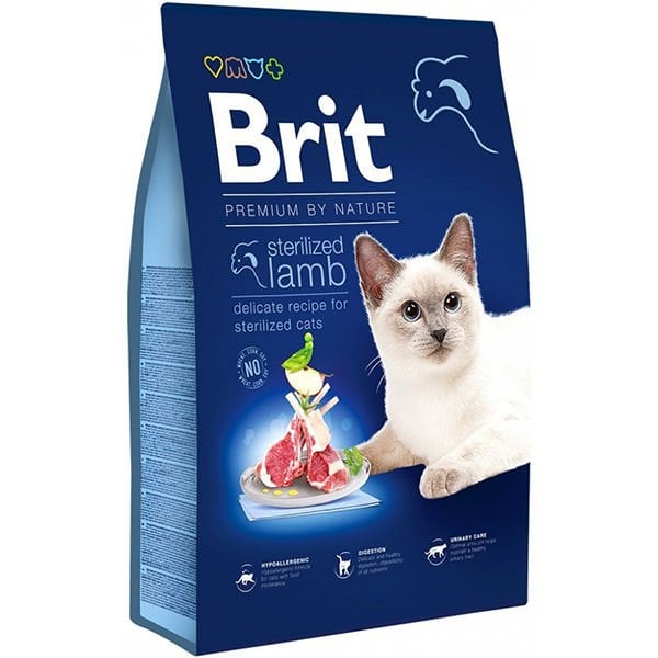 Brit Premium By Nature Sterilised Kuzu Etli Kısırlaştırılmış Yetişkin Kedi Maması 8 Kg - Kuru Kedi Maması