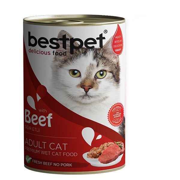 Bestpet Biftekli Gravy Yetişkin Konserve Kedi Maması 1 Adet 400 Gr yaş konserve kedi maması