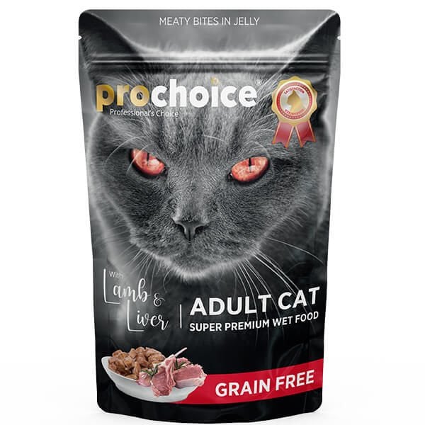 Pro Choice Tahılsız Kuzu ve Ciğerli Yetişkin Yaş Kedi Maması 1 Adet 85 Gr yaş konserve kedi maması