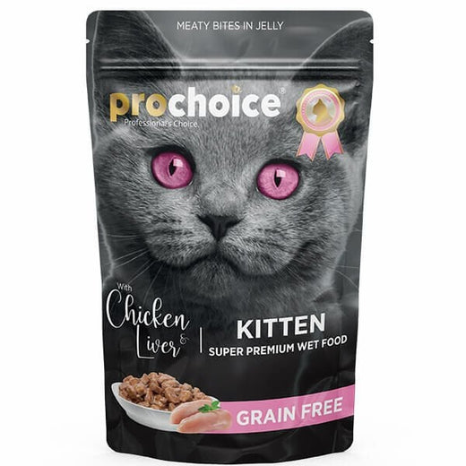 Pro Choice Tahılsız Kitten Tavuk ve Ciğerli Yavru Konserve Kedi Maması 1 Adet 85 Gr