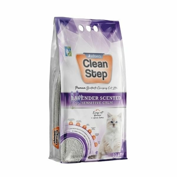 Jadawa Clean Step Topaklanan Lavanta Kokulu Doğal Kedi Kumu 1 Adet İnce 10 Lt ürünü görseli