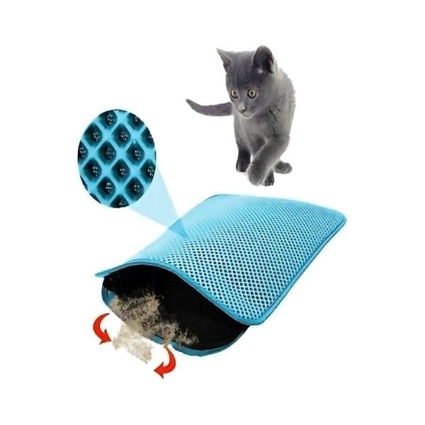 Petpretty Elekli Kedi Tuvaleti Paspası 50x60 Cm Turkuaz ürün görseli