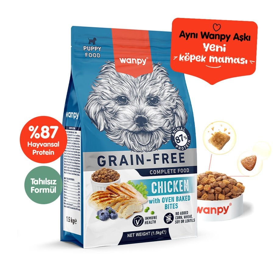 Wanpy Tavuklu Tahılsız Yavru Köpek Maması 1.5 Kg - Kuru Köpek Maması