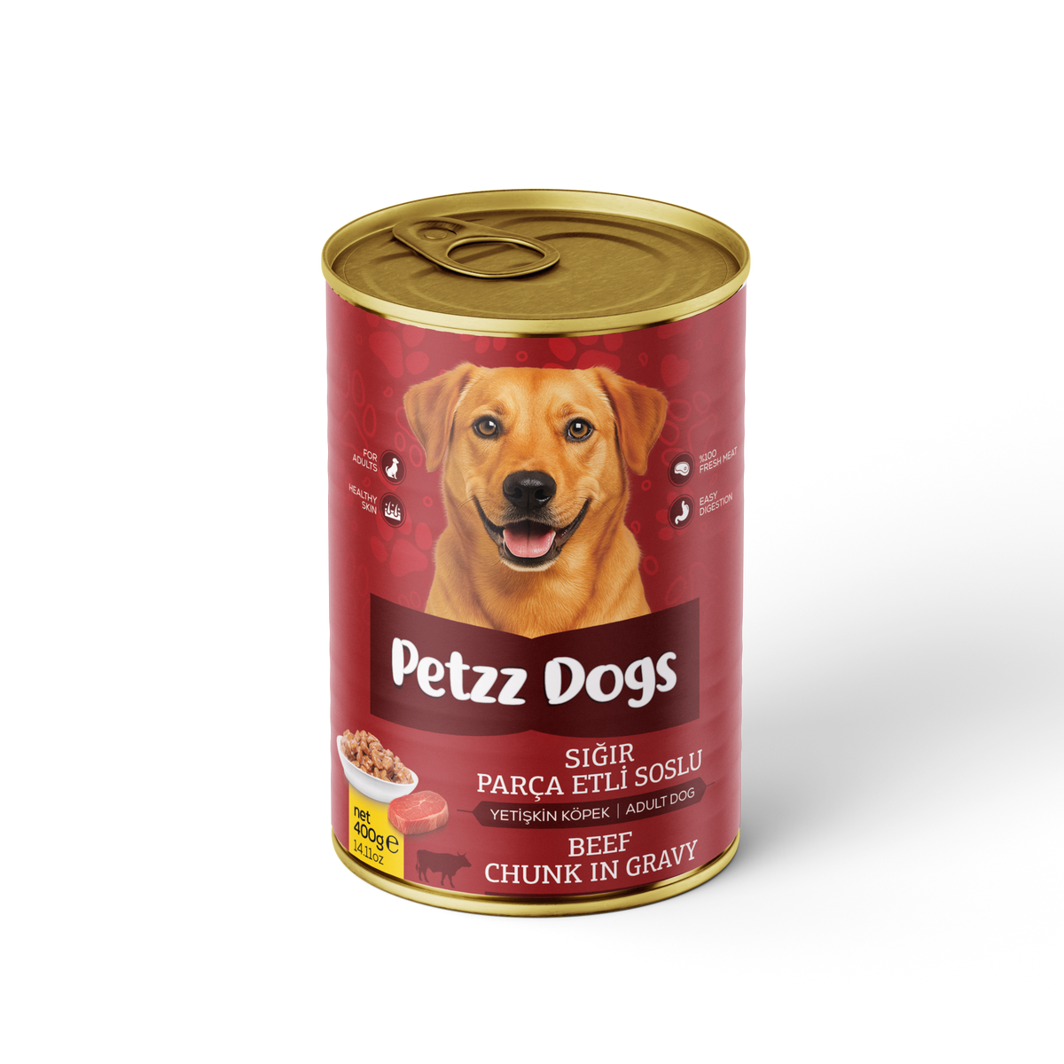 PetzzDogs Sığır Etli Yetişkin Köpek Konservesi 400 Gr 1 Adet - Konserve Köpek Maması