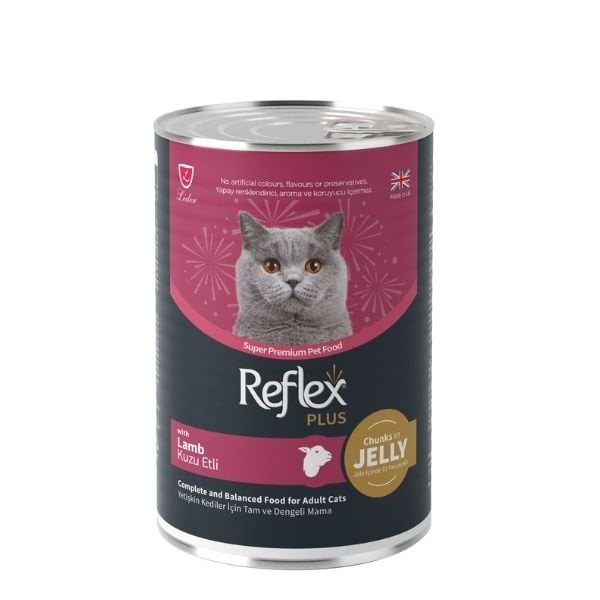 Reflex Plus Jöle İçinde Kuzu Etli Yetişkin Konserve Kedi Maması 1 Adet 400 Gr yaş konserve kedi maması