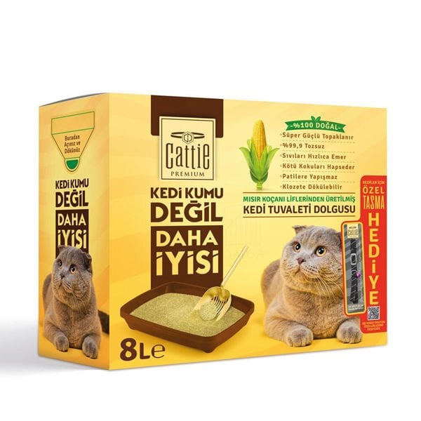 Cattie Süper Topaklanan Mısır Koçanı Kedi Tuvaleti Dolgusu 1 Adet 8 Lt ürünü görseli