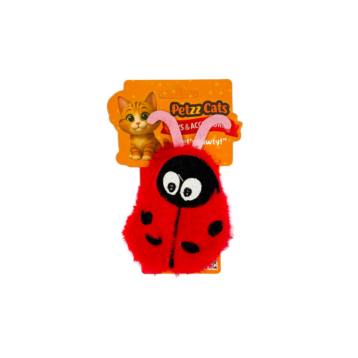 PetzzCats LadyBird Matatabi ve Çıngırak Sesli Peluş Kedi Oyuncağı Kırmızı 11x11 Cm - Kedi Oyuncağı