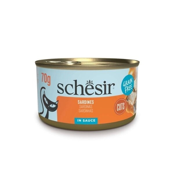 Schesir Sos İçinde Sardalyalı Yetişkin Konserve Kedi Maması 1 Adet 70 Gr yaş konserve kedi maması