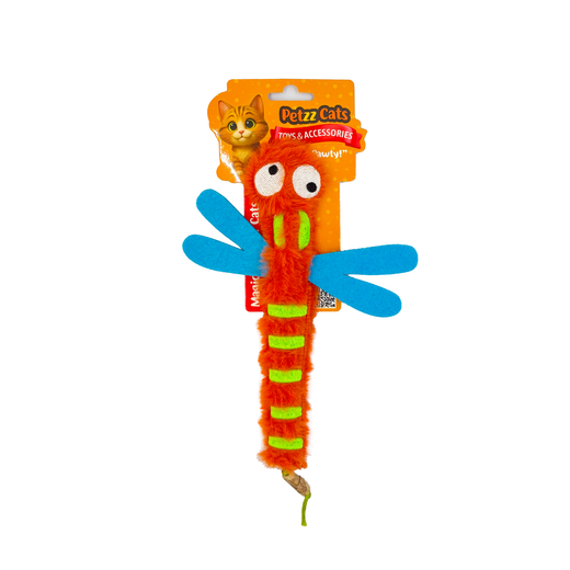 PetzzCats DragonFly Matatabi ve Çıngırak Sesli Peluş Kedi Oyuncağı Turuncu 22x15 Cm