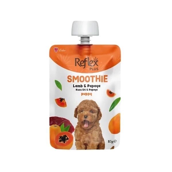 Reflex Plus Smoothie Kuzu Etli ve Papayalı Sıvı Yavru Köpek Ödül Maması 1 Adet 85 Gr - Köpek Ödül Maması