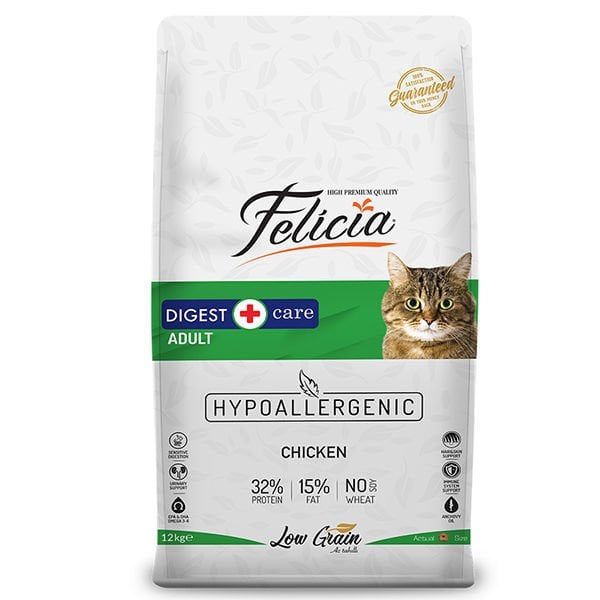 Felicia Düşük Tahıllı Hipoalerjenik Tavuklu Yetişkin Kedi Maması 12 Kg - Kuru Kedi Maması