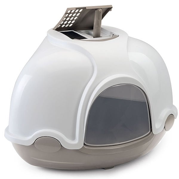 İmac Ginger Kapalı Kedi Tuvaleti Beyaz/Gri 52x52x44.5 Cm ürün görseli