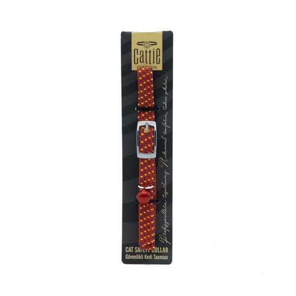 Cattie Lastikli Kedi Boyun Tasması Kırmızı 1x20-30 Cm - Kedi Tasması