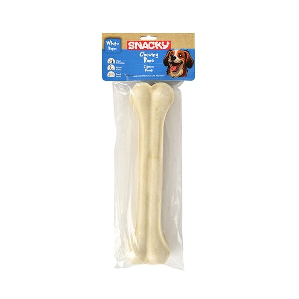 Snacky Beyaz Preslenmiş Yüksek Proteinli Köpek Çiğneme Kemiği 1 Adet 245 Gr - Köpek Ödül Maması