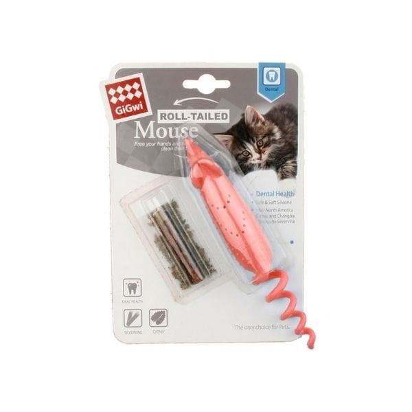 Gigwi Fare Şeklinde Catnipli Plastik Kedi Oyuncağı 16 Cm Turuncu - Kedi Oyuncağı