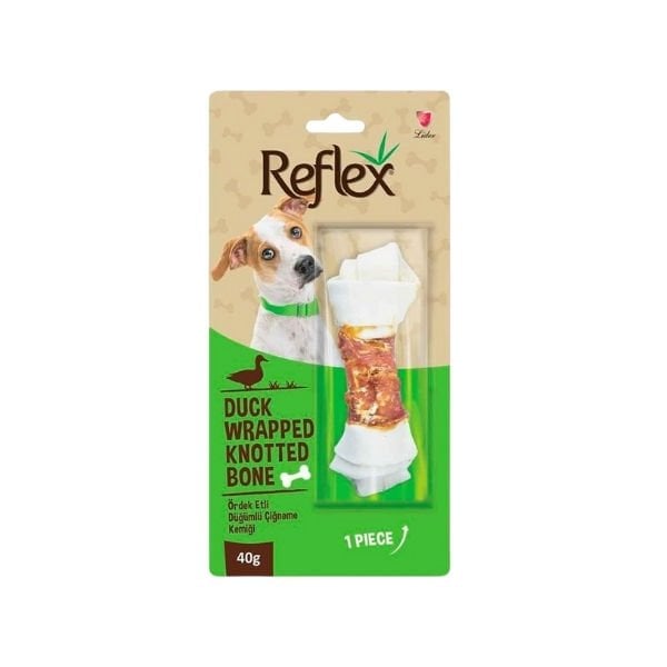 Reflex Ördek Etli Düğümlü Çiğneme Kemiği Köpek Ödülü 1 Adet 40 Gr - Köpek Ödül Maması