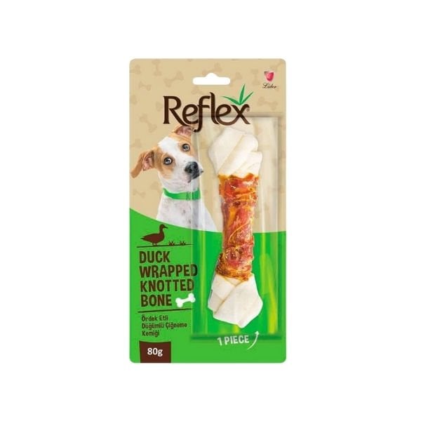Reflex Ördek Etli Düğümlü Çiğneme Kemiği Köpek Ödülü 1 Adet 80 Gr - Köpek Ödül Maması