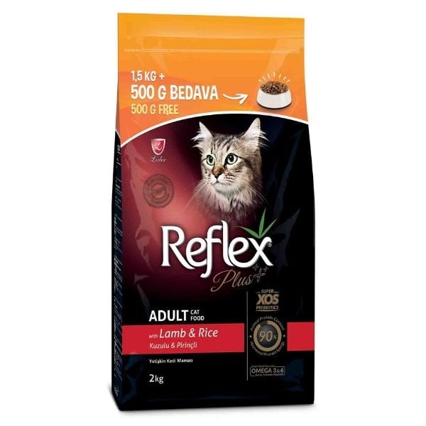 Reflex Plus Adult Kuzu ve Pirinçli Yetişkin Kedi Maması 1.5+500 Gr Hediyeli - Kuru Kedi Maması