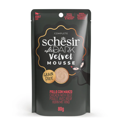 Schesir After Dark Velvet Mousse Tavuklu ve Sığır Etli Yetişkin Kedi Yaş Maması 1 Adet 80 Gr yaş konserve kedi maması