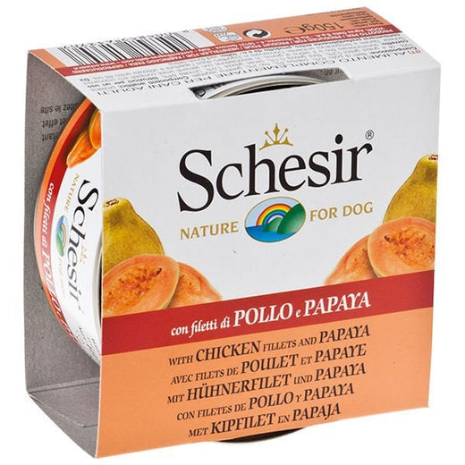 Schesir Tavuk ve Papaya Konserve Köpek Maması 1 Adet 150 Gr