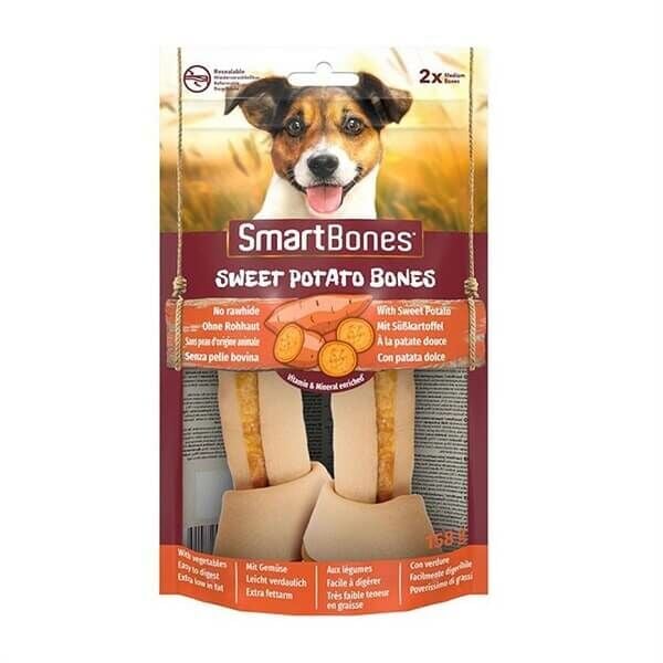 Smart Bones Tatlı Patatesli Mini Düğüm Kemik Köpek Ödül Maması Medium 2 Adet 158 Gr - Köpek Ödül Maması