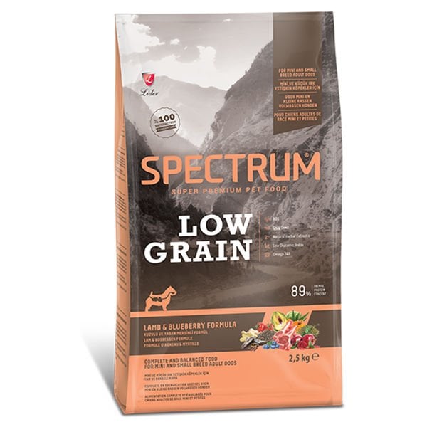 Spectrum Düşük Tahıllı Kuzulu ve Yaban Mersinli Küçük Irk Yetişkin Köpek Maması 2.5 Kg - Kuru Köpek Maması