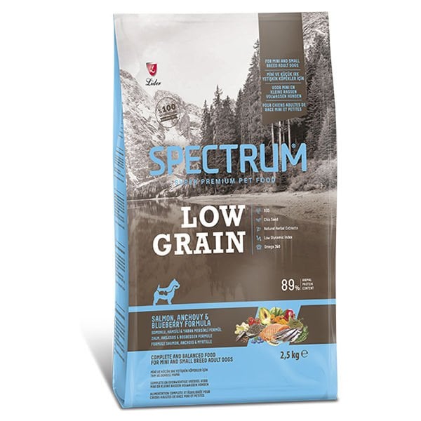 Spectrum Düşük Tahıllı Somonlu Hamsili ve Yaban Mersinli Küçük Irk Yetişkin Köpek Maması 2.5 Kg - Kuru Köpek Maması