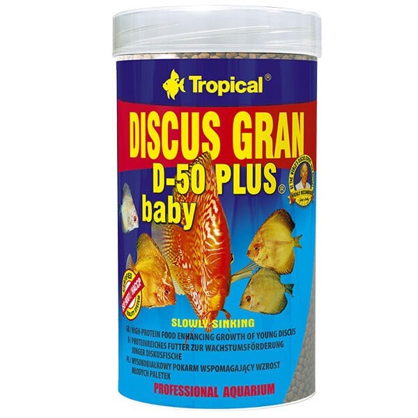 Tropical Discus Gran D-50 Plus Baby Yavru Discus Balıkları için Renklendirici Granül Balık Yemi 100 Ml