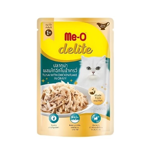 Meo Delite Ton Balıklı ve Tavuklu Pouch Yetişkin Yaş Kedi Maması 1 Adet 70 Gr yaş konserve kedi maması