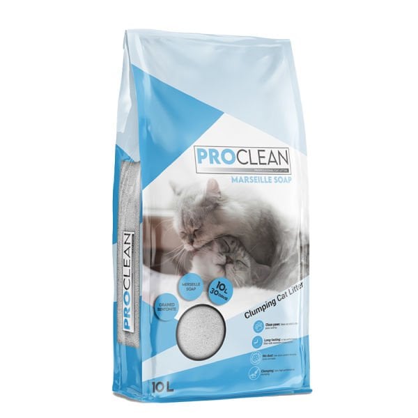 ProClean Marsilya Sabun Kokulu Topaklanan Kedi Kumu 1 Adet Kalın Taneli 10 Lt ürünü görseli